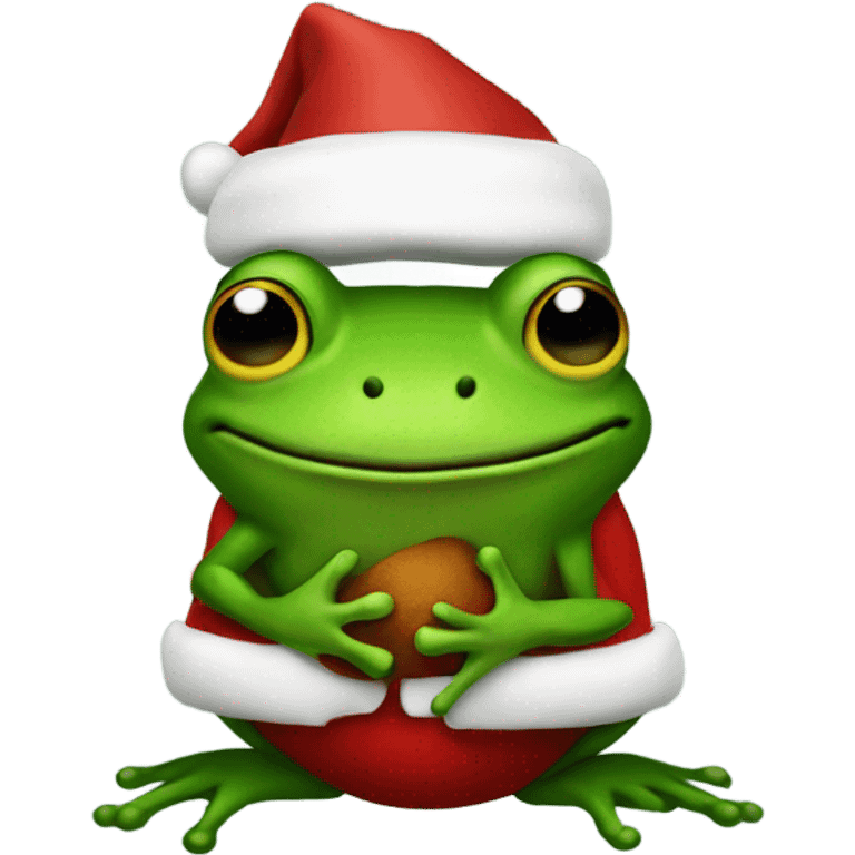 Santa hit on a frog emoji