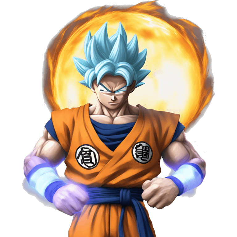 Goku using the spirit bomb on freiza  emoji