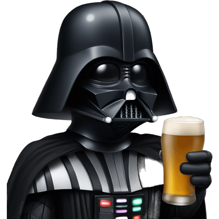 Darth Vader holding a beer emoji