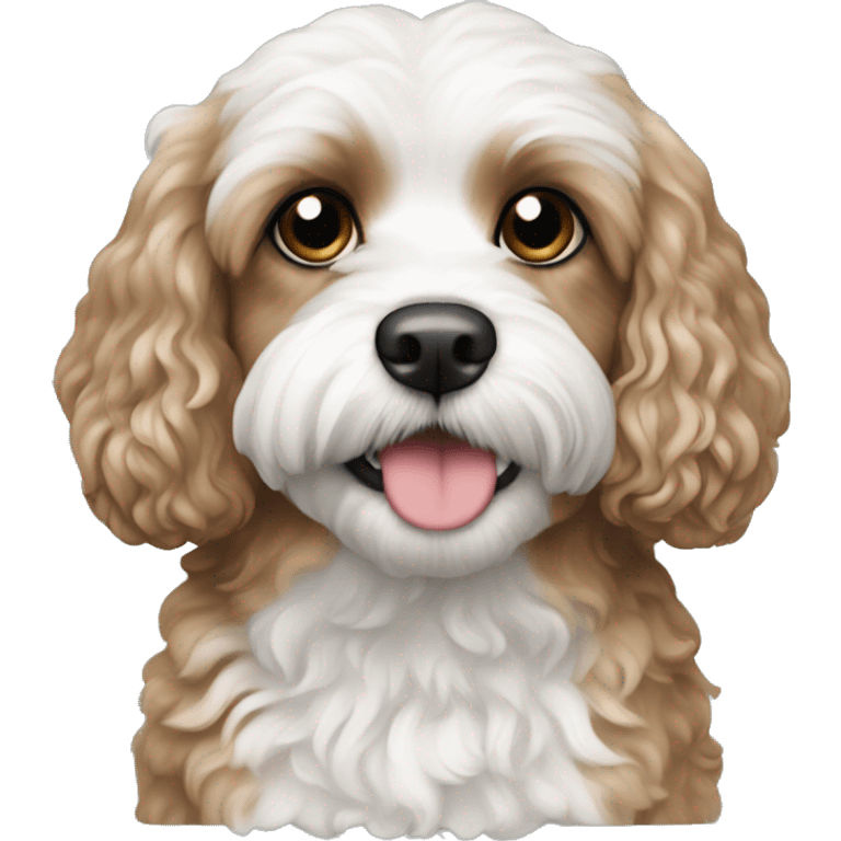 Cavapoo black and white  emoji