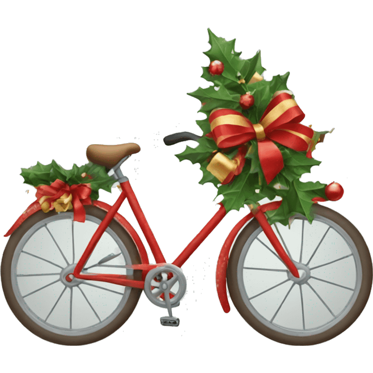 Christmas decorated bicycle  emoji