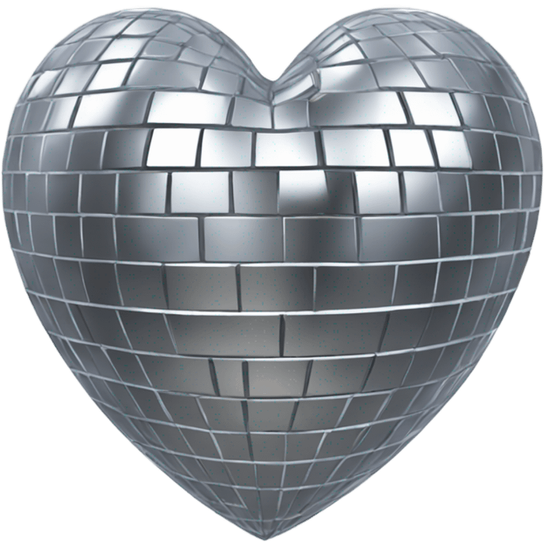 Silver Disco ball heart  emoji