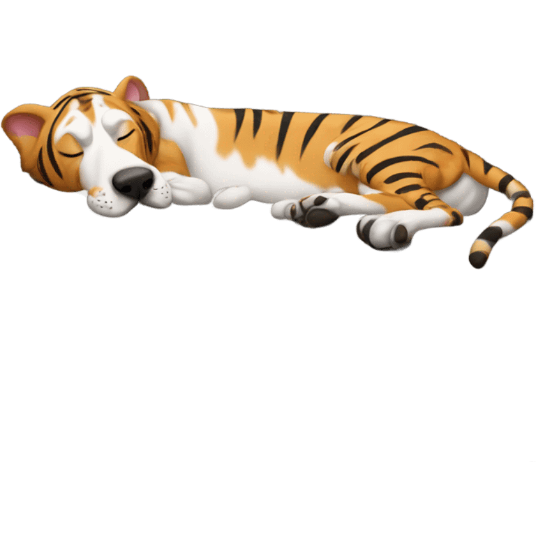 Tiger stripped Great Dane sleeping on a couch  emoji