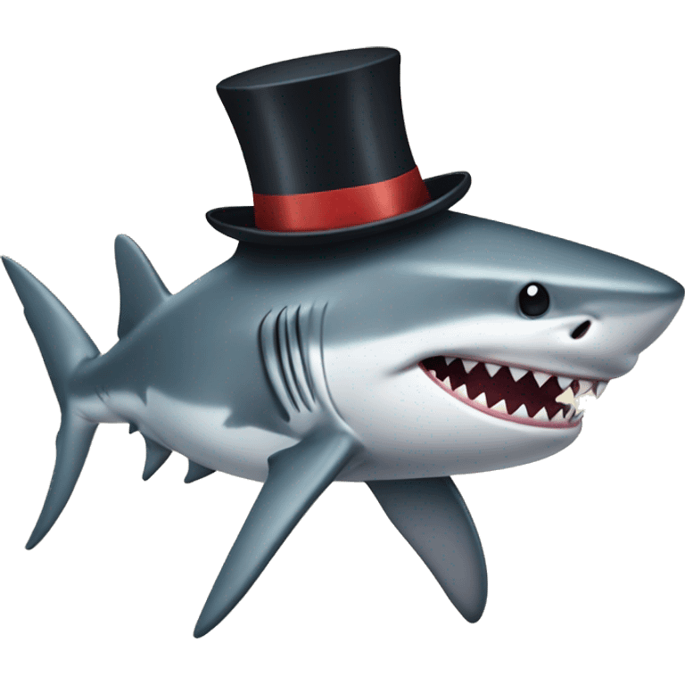 Shark with top hat and monocle emoji