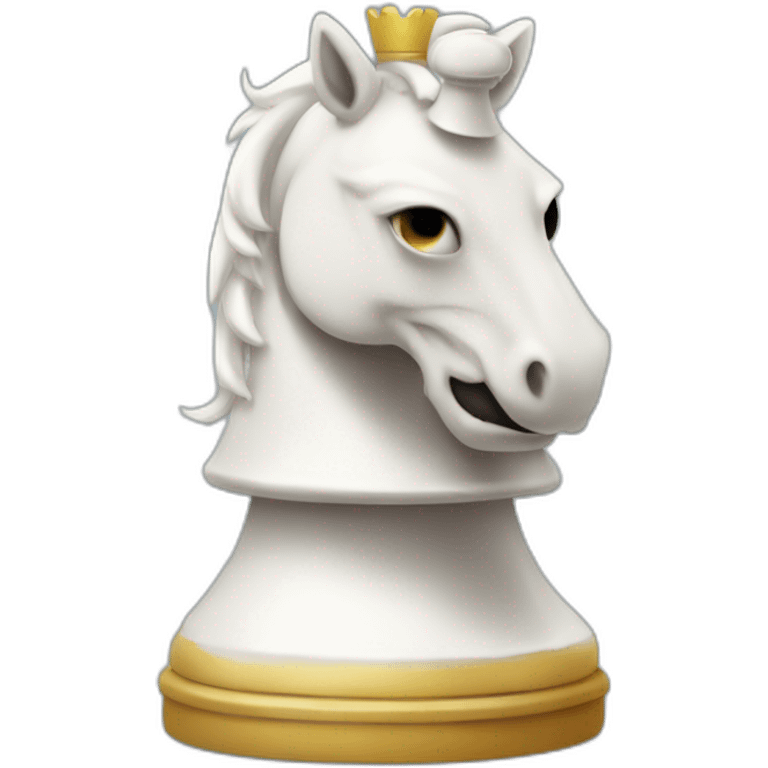 White chess knight with smiley face emoji