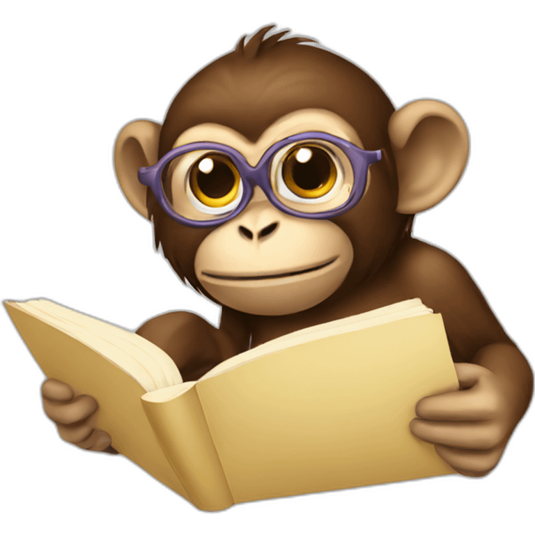 monkey studying emoji