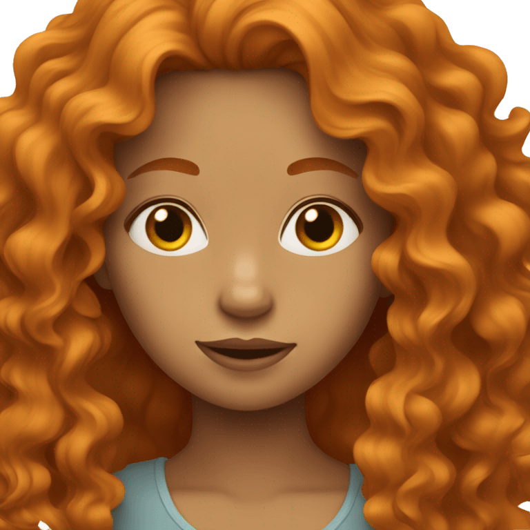 girl with wavy ginger hair emoji