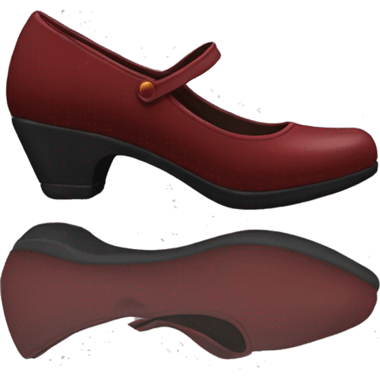 Dark red mary jane shoes emoji