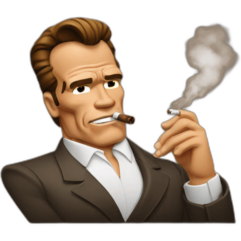 Arnold Schwarzenegger smoking a cigar emoji