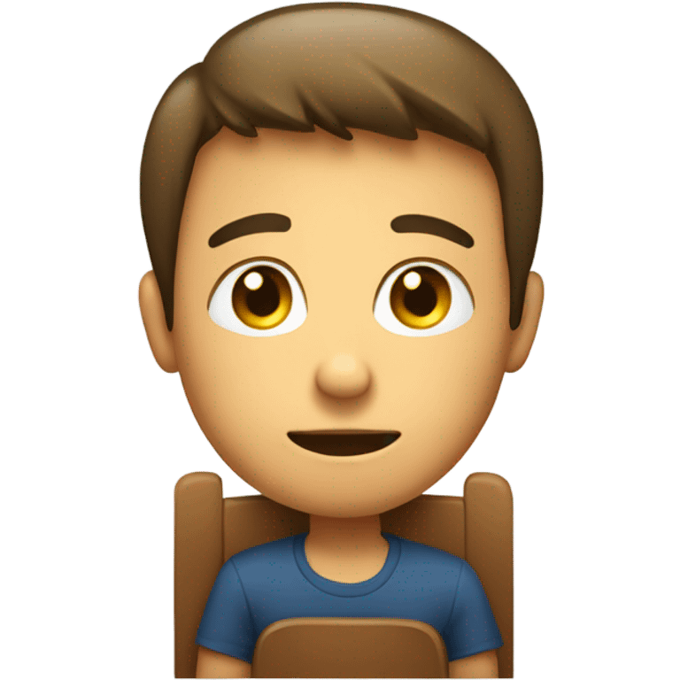 boy in chair looking at viewer emoji