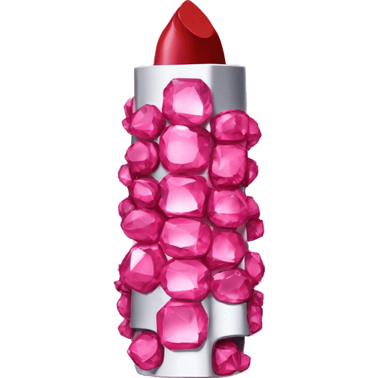 Pink rhinestone lipstick  emoji