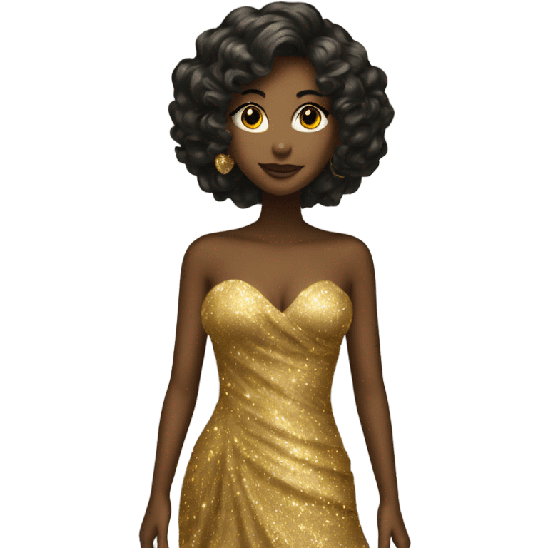 gold sparkly extravagant dress emoji