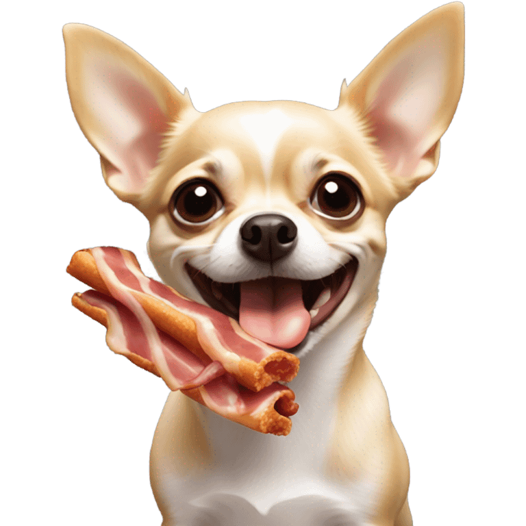 Chihuahua eats bacon emoji