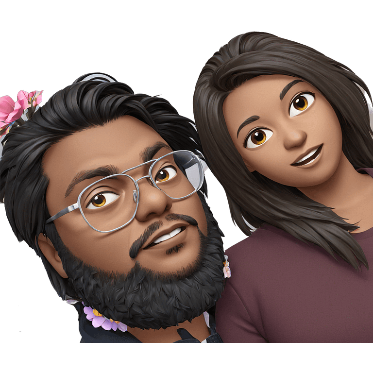 girl and boy with flowers emoji