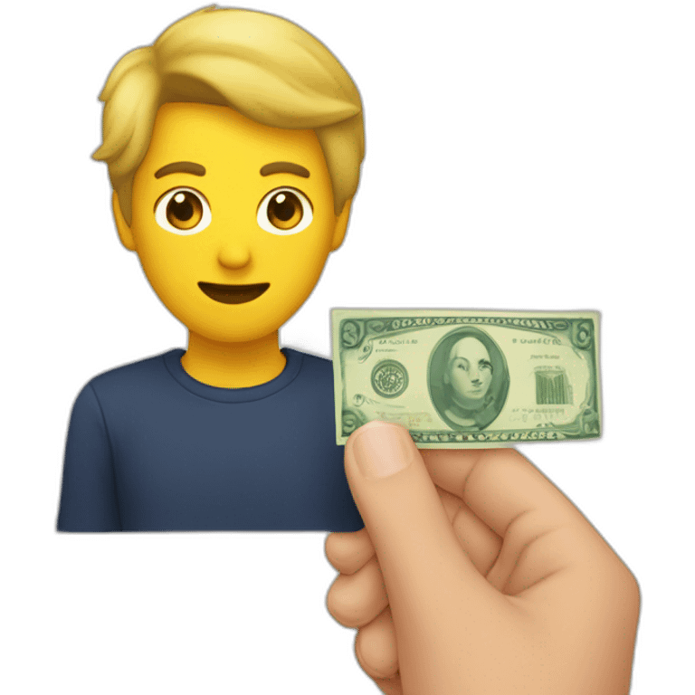 persona con un billete en mano emoji