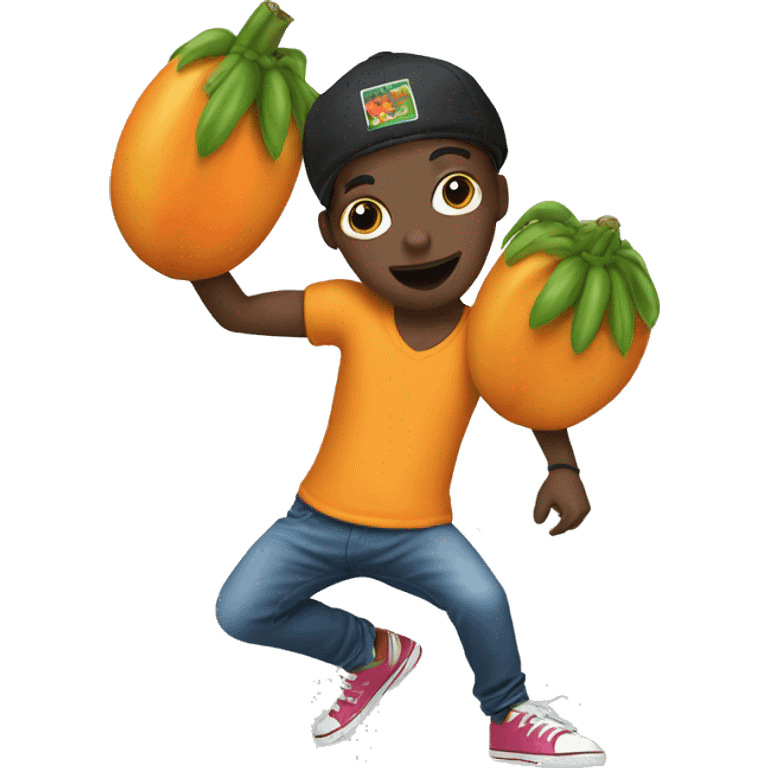 Break dancer papaya emoji