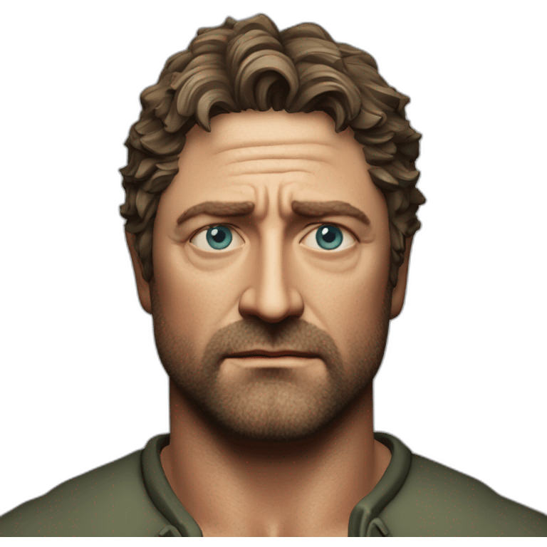 actor Gerard Butler serious emoji