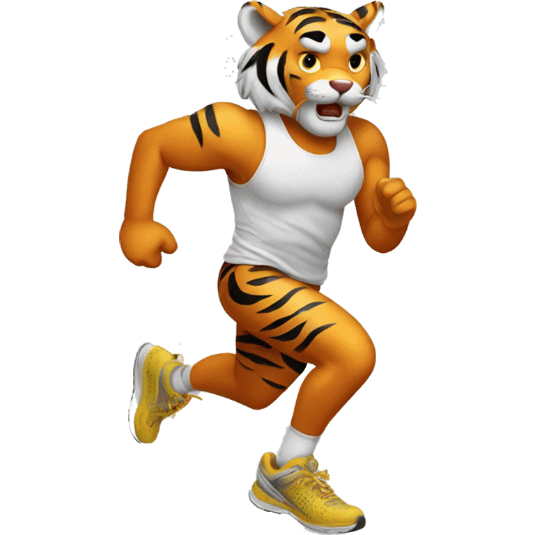 Tiger with Running shoes emoji