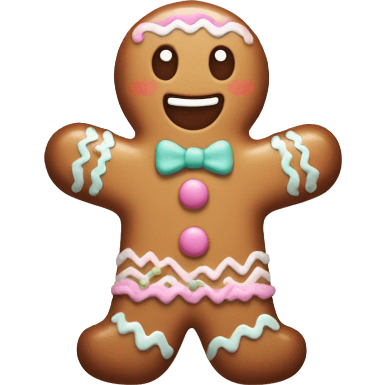 Pastel gingerbread man emoji