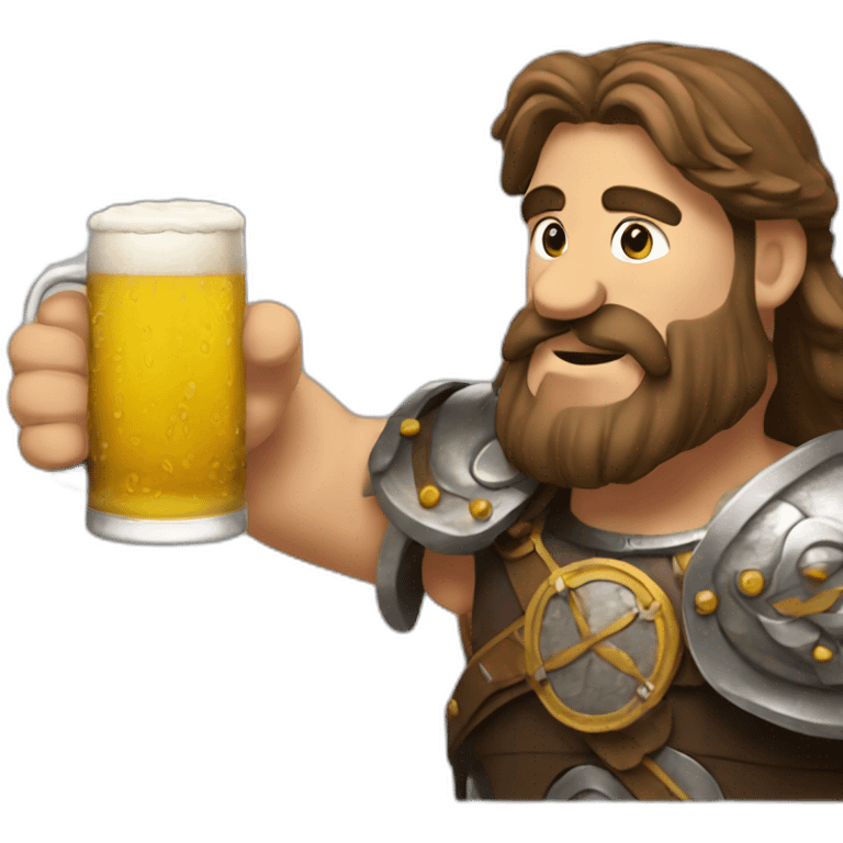 Vercingetorix drinking a beer emoji