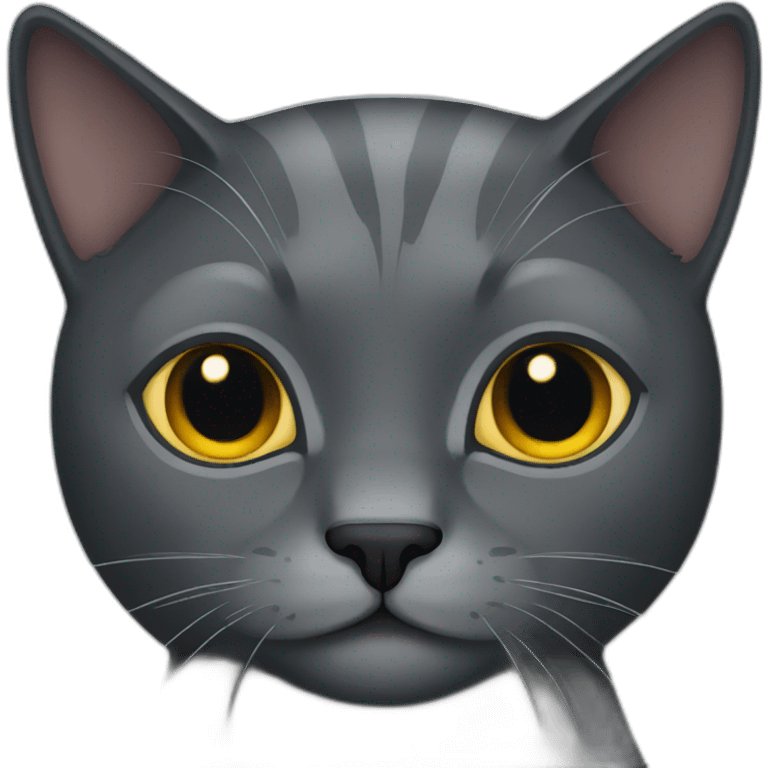 Dark Gray cat emoji