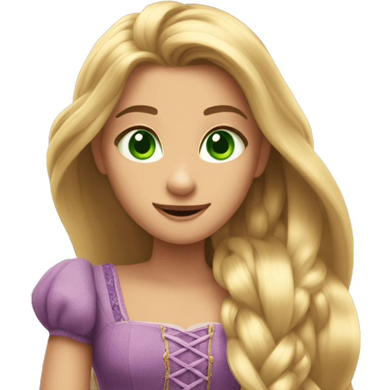 Rapunzel with green eyes emoji