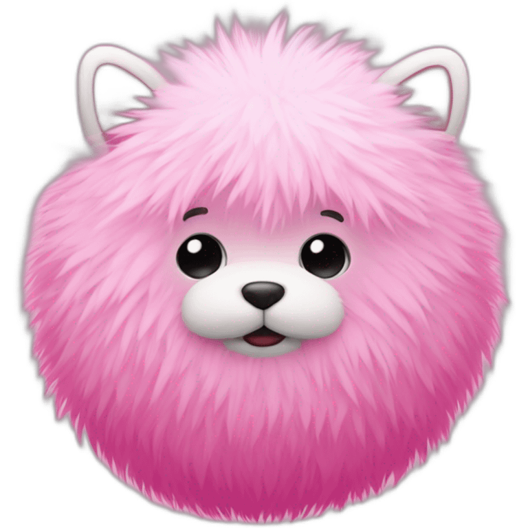 All Pink furry ball emoji