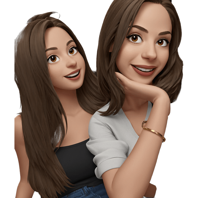 happy girls with brown hair emoji