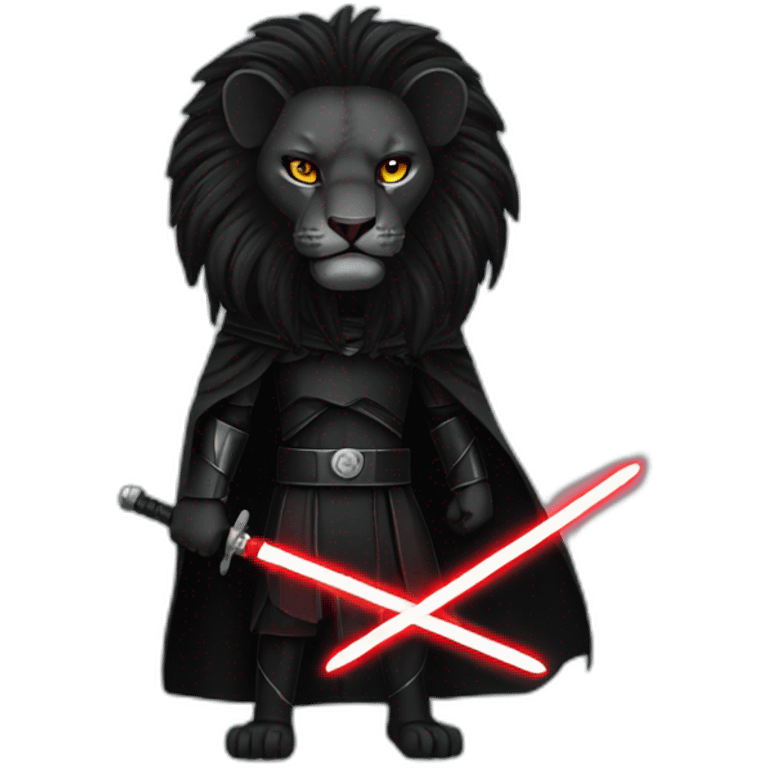 Black lion as a Sith lord emoji