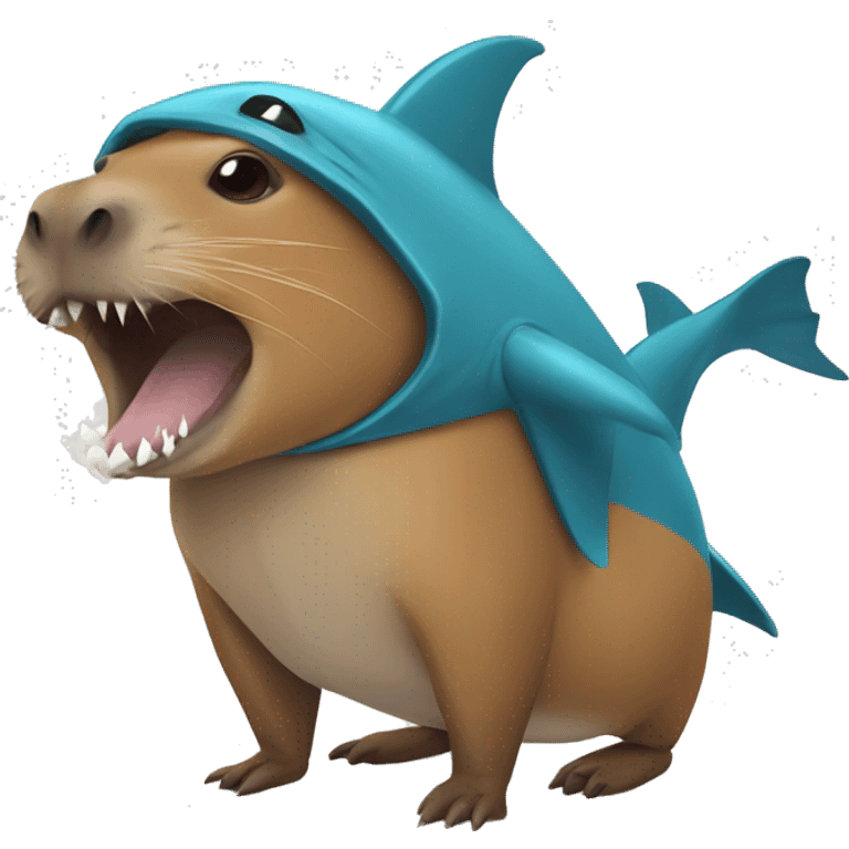 Capybara wearing a shark costume  emoji