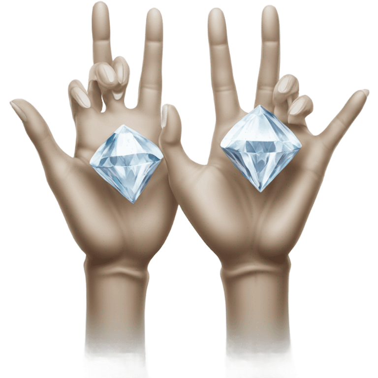 Hands made of diamond emoji