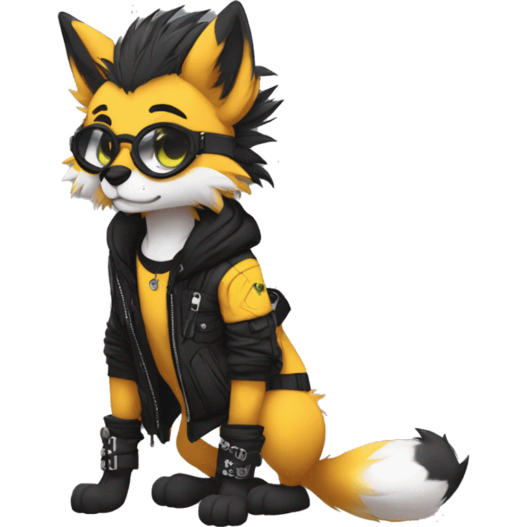 Edgy cute modern punk techwear anthro furry animal sona by Falvie, LiLaiRa, AngieWolf emoji