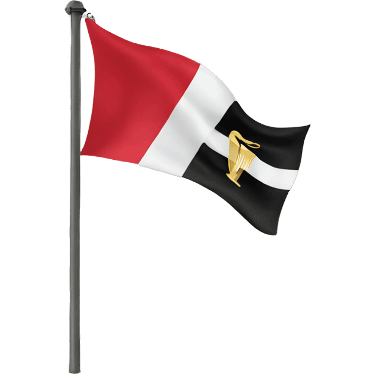 Egyptian flag waving on pole right emoji