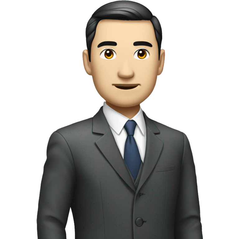 rich chinese man with narrow eyes full length in suit emoji