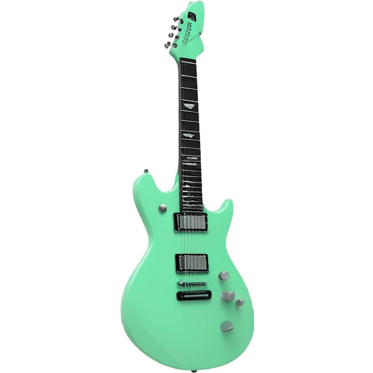 Mint electric guitar emoji