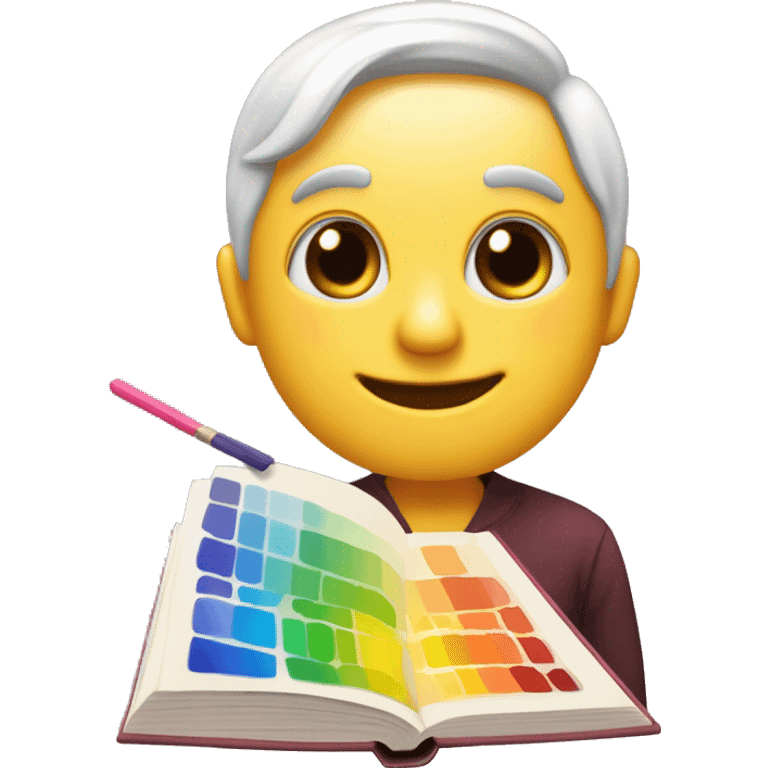 pincel y una paleta de colores (🎨) con un libro abierto (📚 emoji