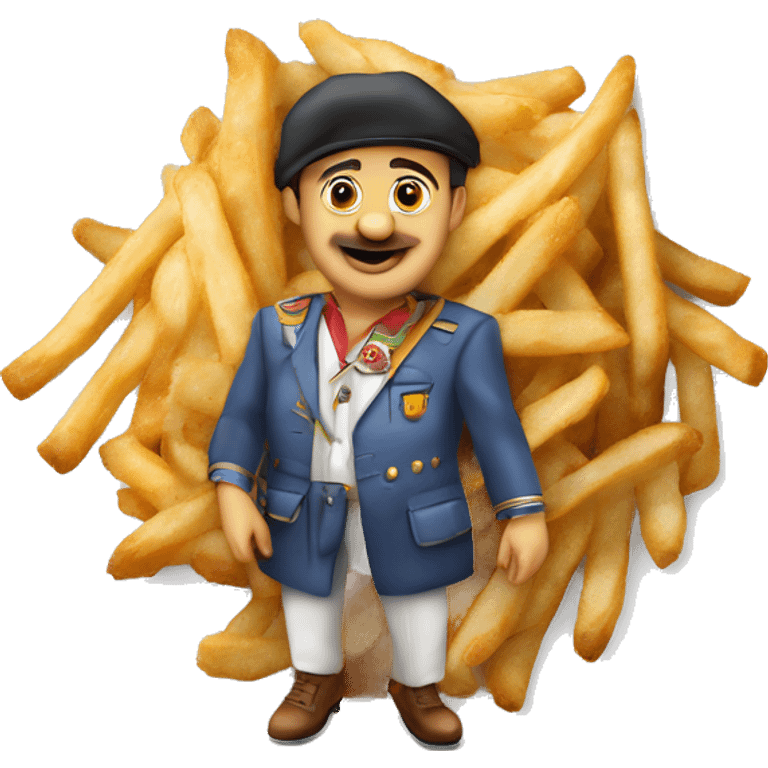 milanesa napolitana con papas fritas emoji