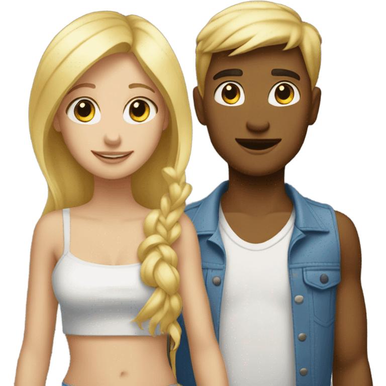 blonde girl and boy duo emoji