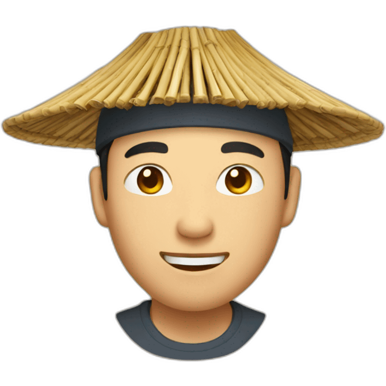 chinese man in bamboo hat emoji