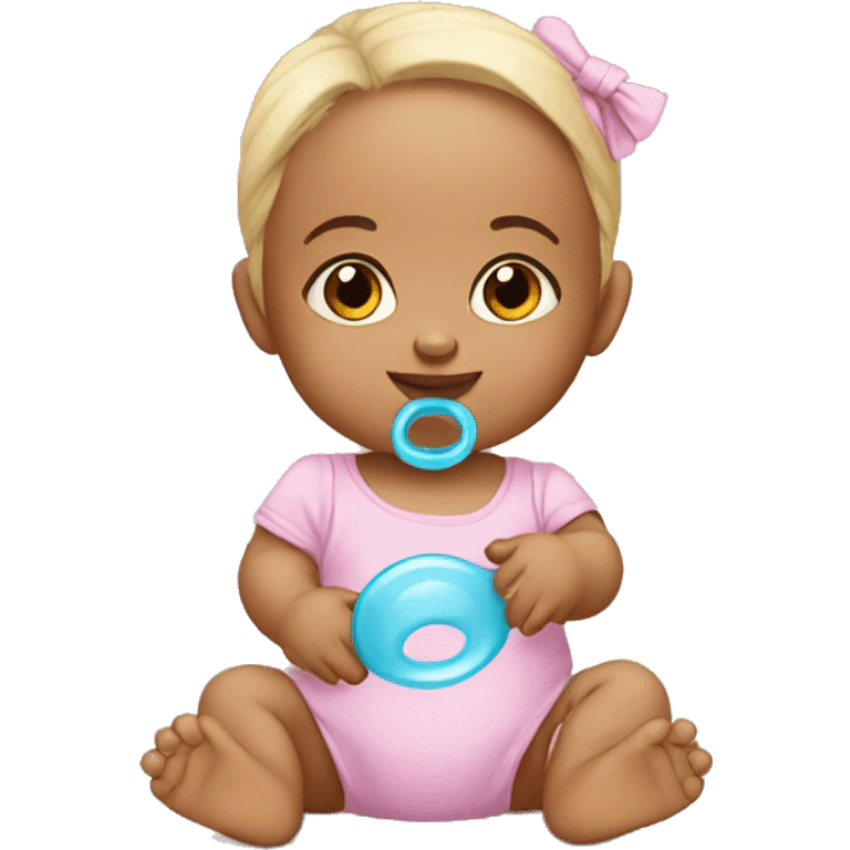 baby girl with pacifier emoji