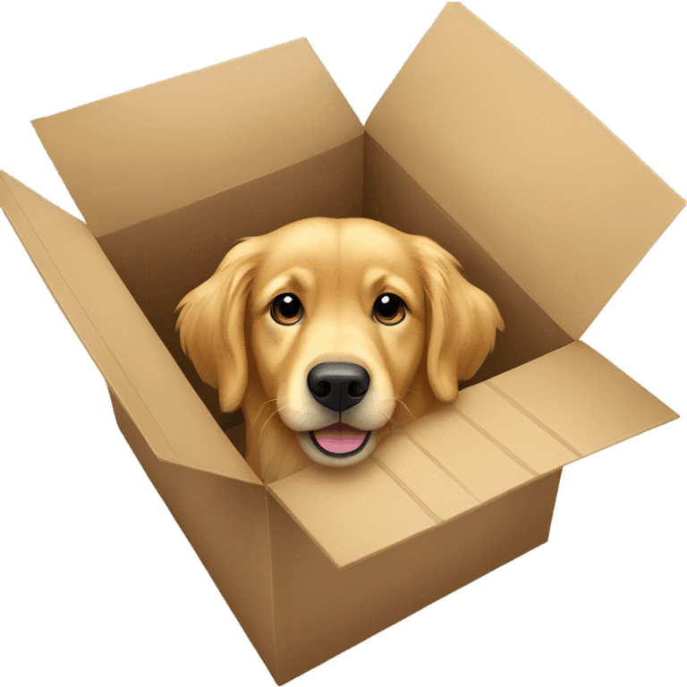 golden retriever in a box emoji