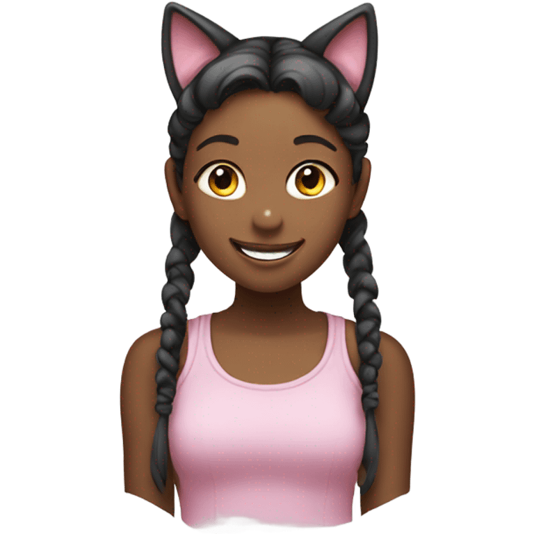 smiling girl with twintails and cat ears emoji