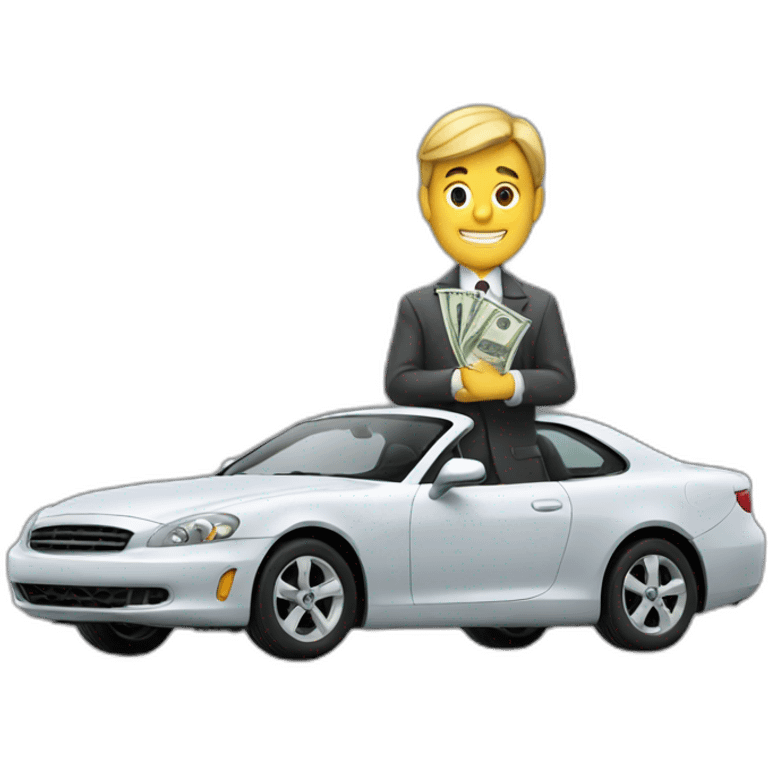 Men with car and money emoji