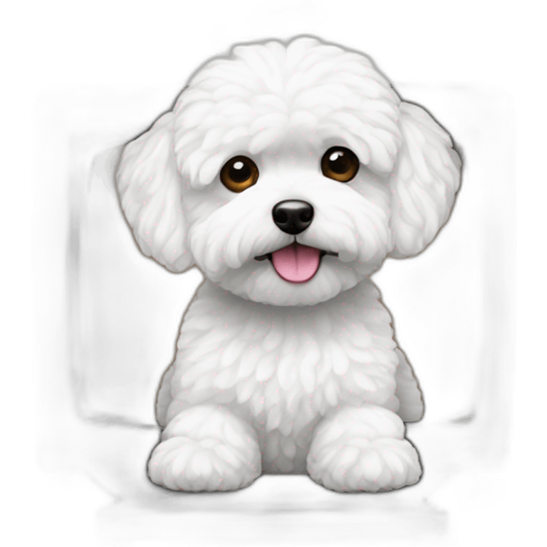 white maltipoo with tv emoji