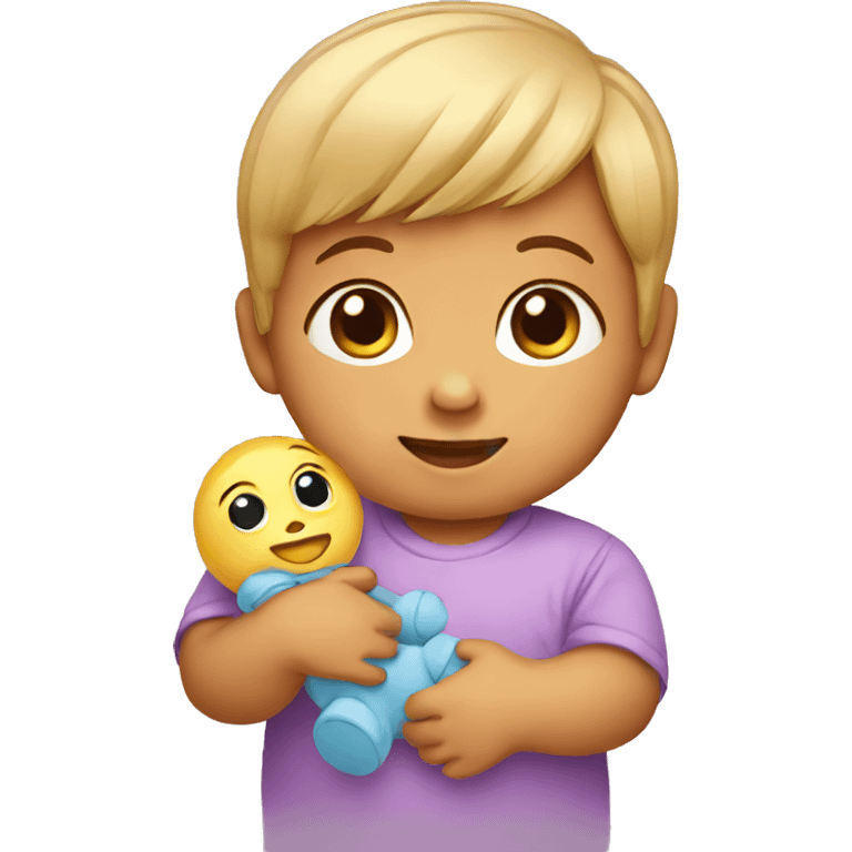 baby holding toy emoji