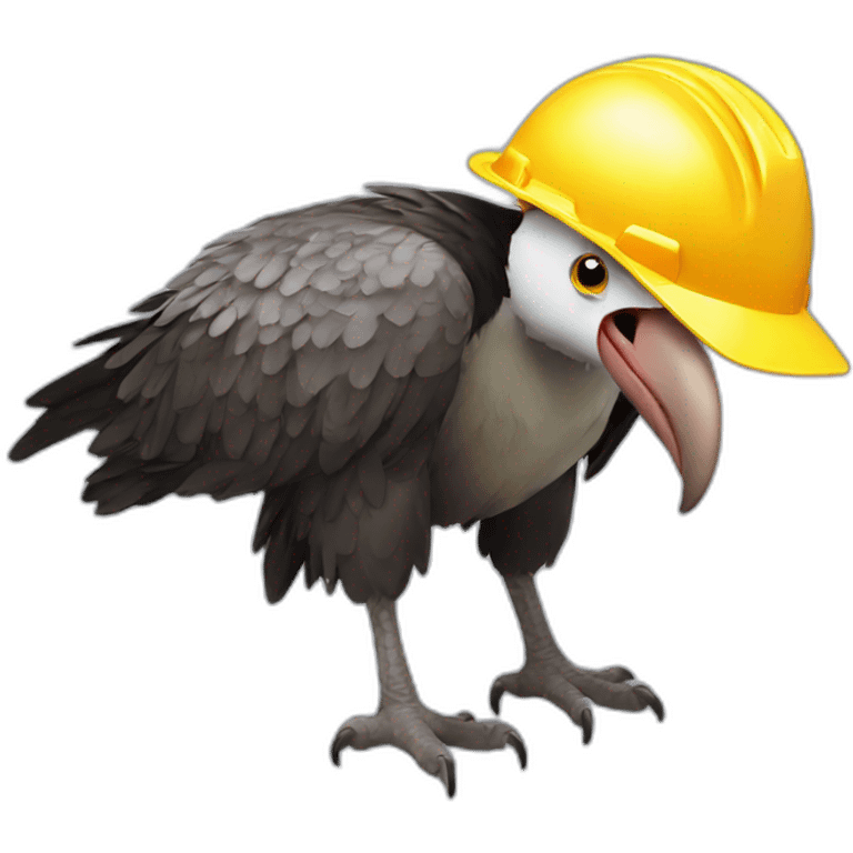 vulture with hard hat emoji