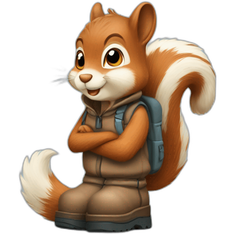 Squirrel in moon boots emoji