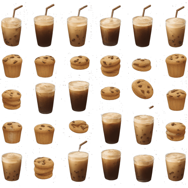 Ice coffe with biscuits  emoji