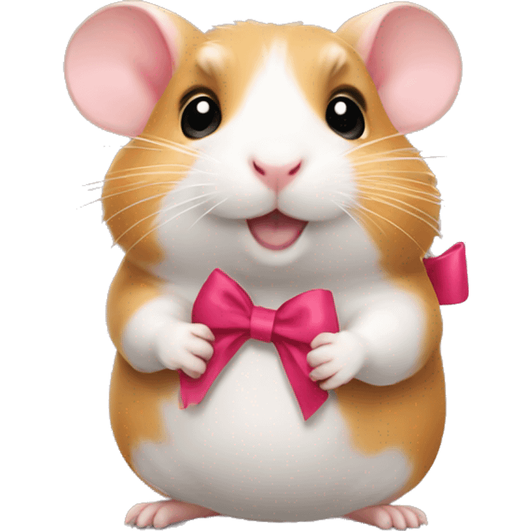 Hamster with a bow  emoji