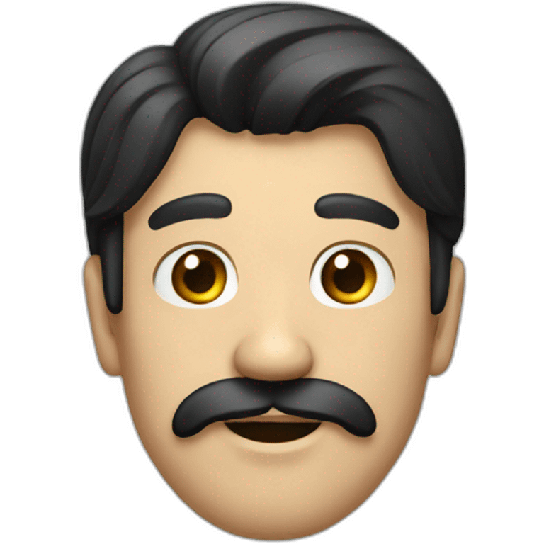 Man with black very long hair mustache emoji